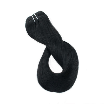 Clip In Human Hair Extensions Jet Black 1#