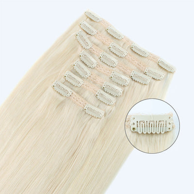Clip In Hair Extensions For Fine Hair Ash Blonde 60#
